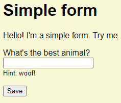 Simple form