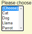 Selected only Choose