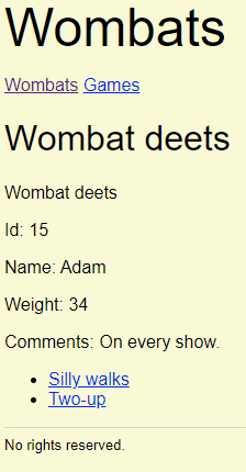 Wombat deets