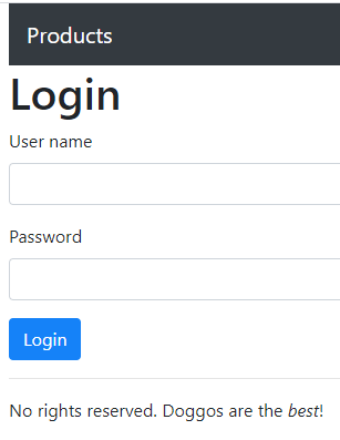 Login form